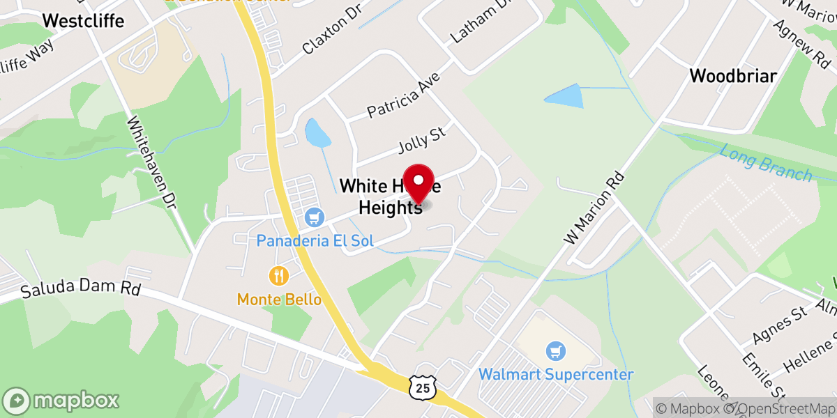 Map showing location of White Horse Heights Baptist