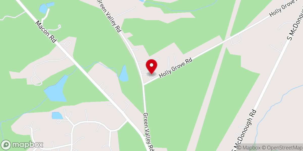 Map showing location of Holly Grove Baptist Church