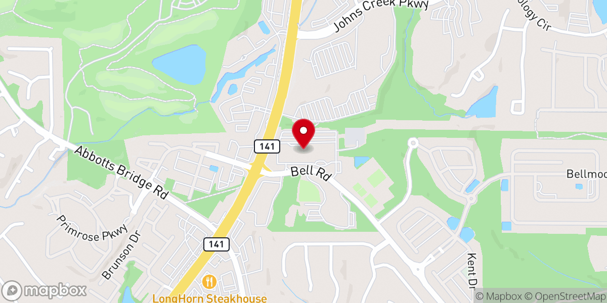 Map showing location of Johns Creek United Methodist Church