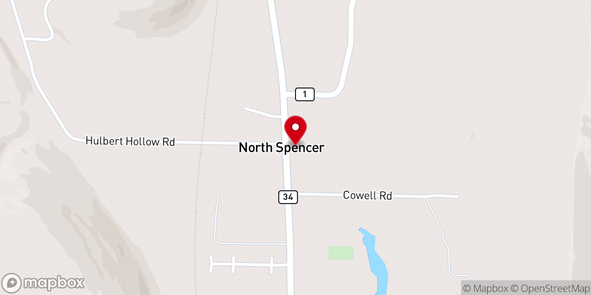 Map showing location of North Spencer Christian Academy