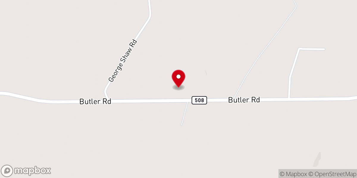 Map showing location of Vaughn Grove Church