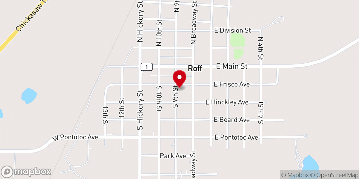 Map showing location of First Baptist Church