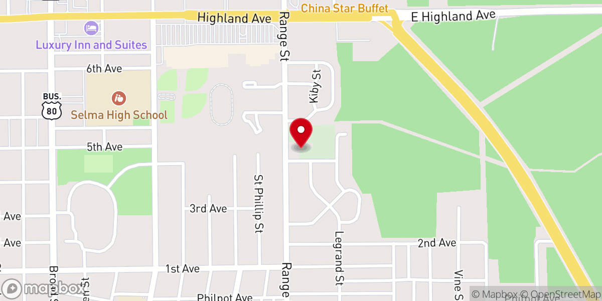 Map showing location of Trinity Lutheran Church