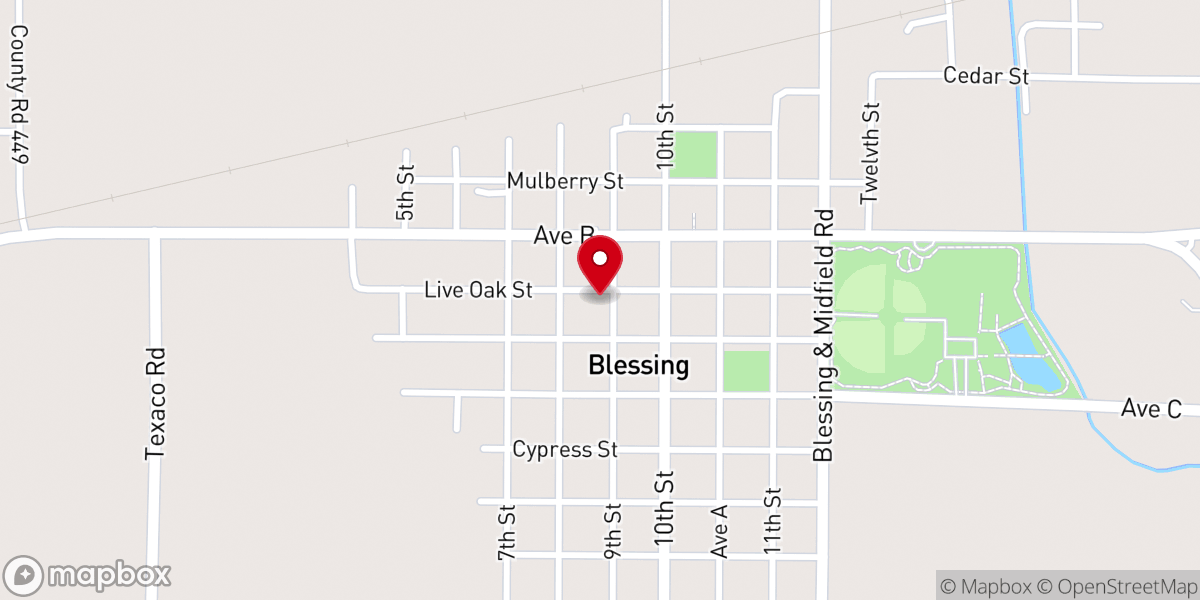 Map showing location of First Baptist Church