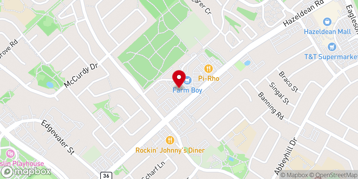 Map showing location of Kanata Baptist Church