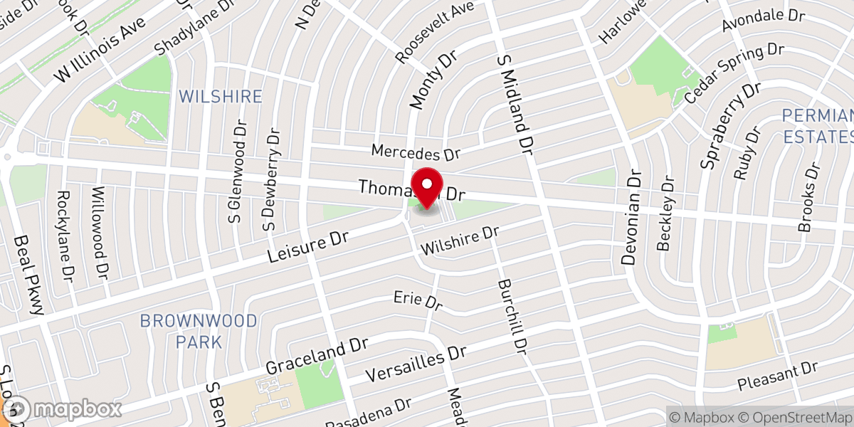 Map showing location of Life Fellowship Midland