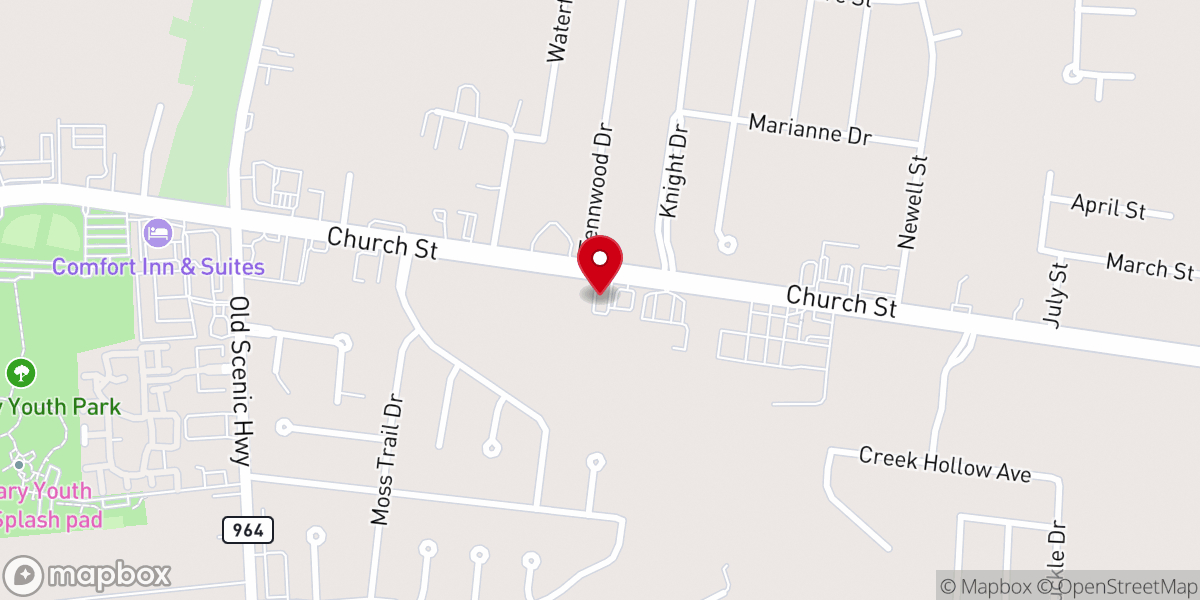 Map showing location of EFCU Financial - Zachary Branch