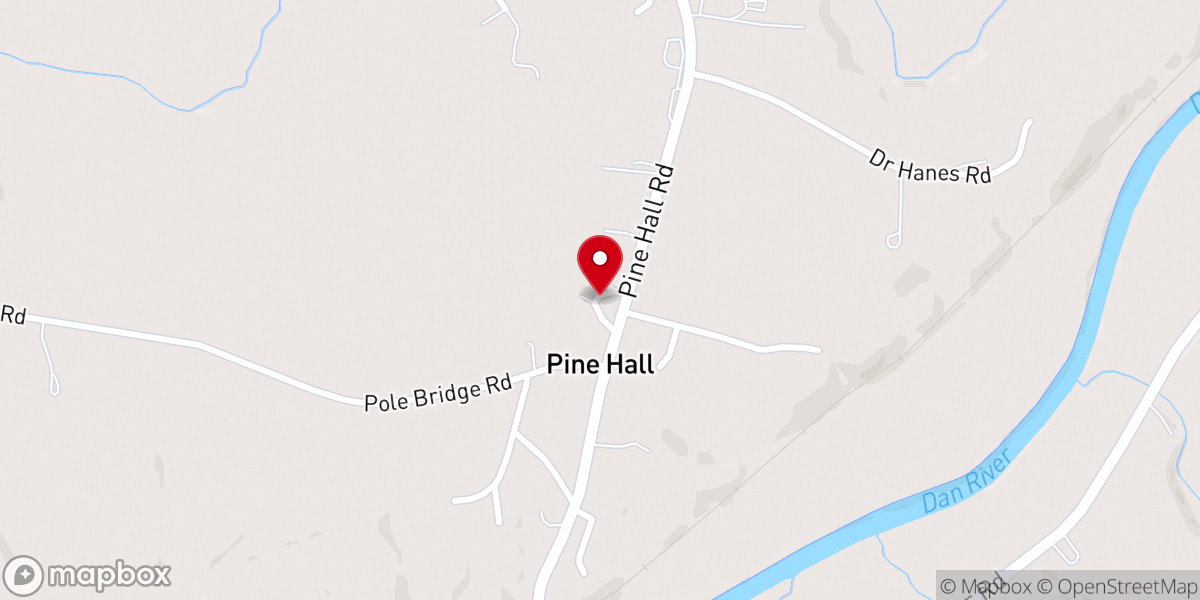 Map showing location of Pine Hall United Methodist Church
