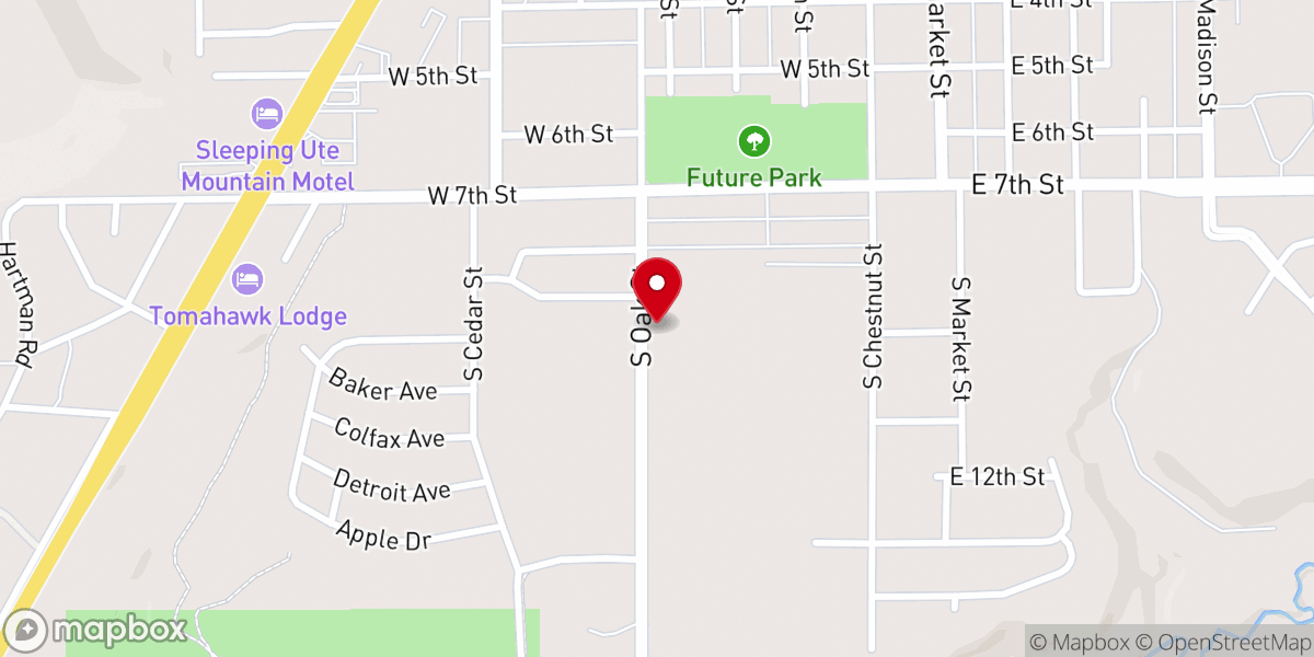 Map showing location of Primitive Baptist Church