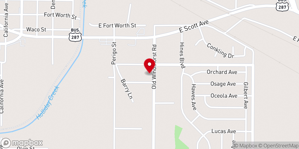 Map showing location of Sunnyside Baptist Church