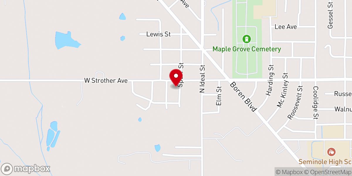 Map showing location of Free Will Baptist Church