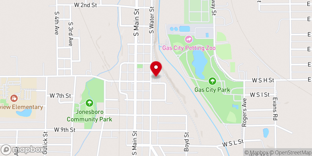 Map showing location of Jonesboro Friends Church