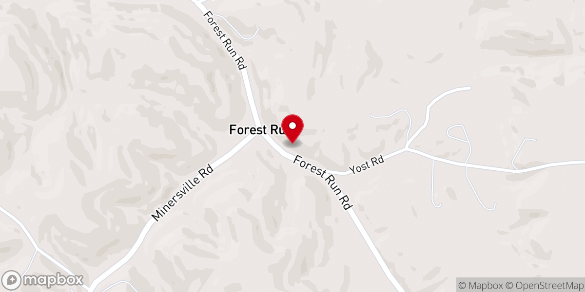 Map showing location of Forest Run United Methodist Church
