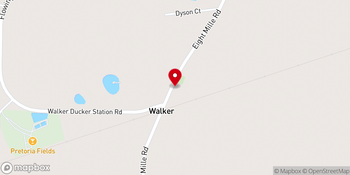 Map showing location of Oak Grove Missionary Baptist Church