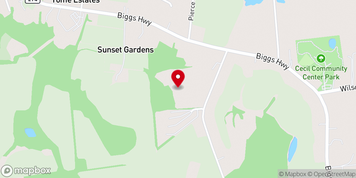 Map showing location of First Presbyterian Church of Rising Sun