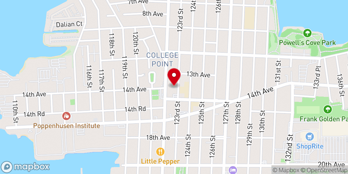 Map showing location of St. Paul's Episcopal Church, College Point