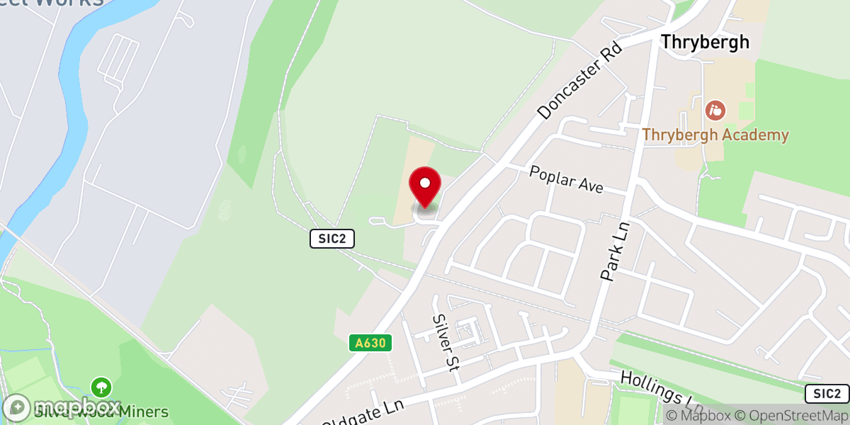 Map showing location of St. Gerard's Roman Catholic Church Thrybergh