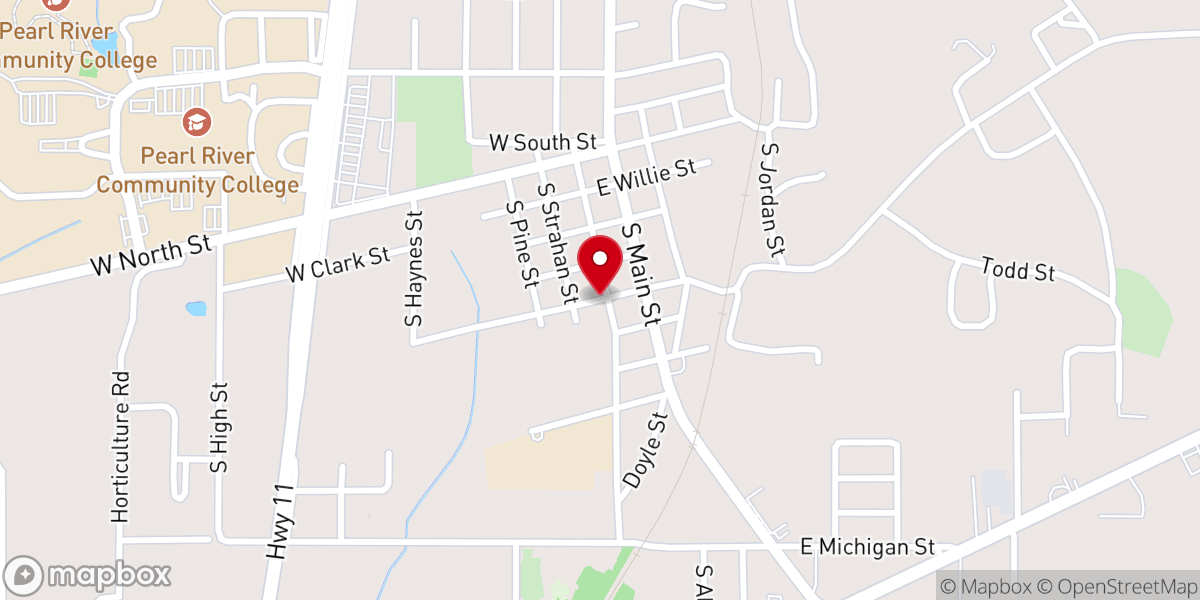 Map showing location of Triumph Baptist Church