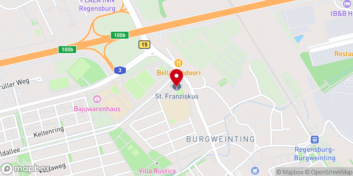 Map showing location of Kath. Pfarramt St. Franziskus