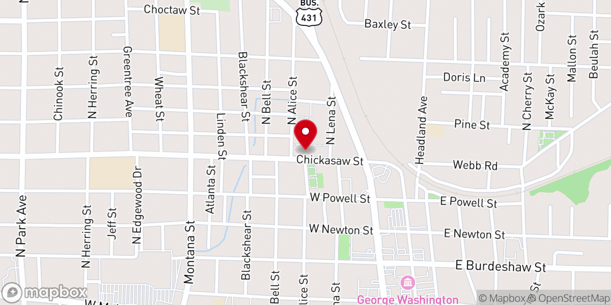 Map showing location of Clayton Missionary Baptist Church