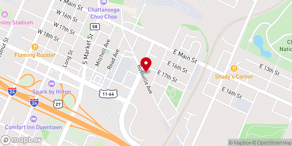 Map showing location of Resurrection Church