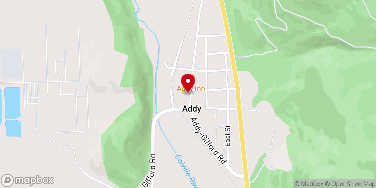 Map showing location of Addy outpost