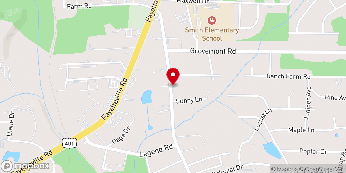 Map showing location of Poplar Springs Christian Church