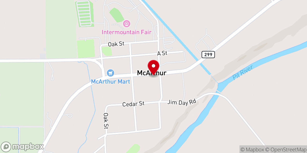 Map showing location of Little Country Church of Mcarthur