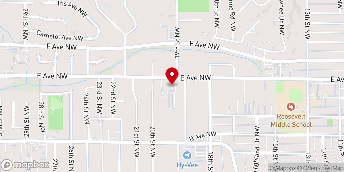 Map showing location of Open Door Christian Church