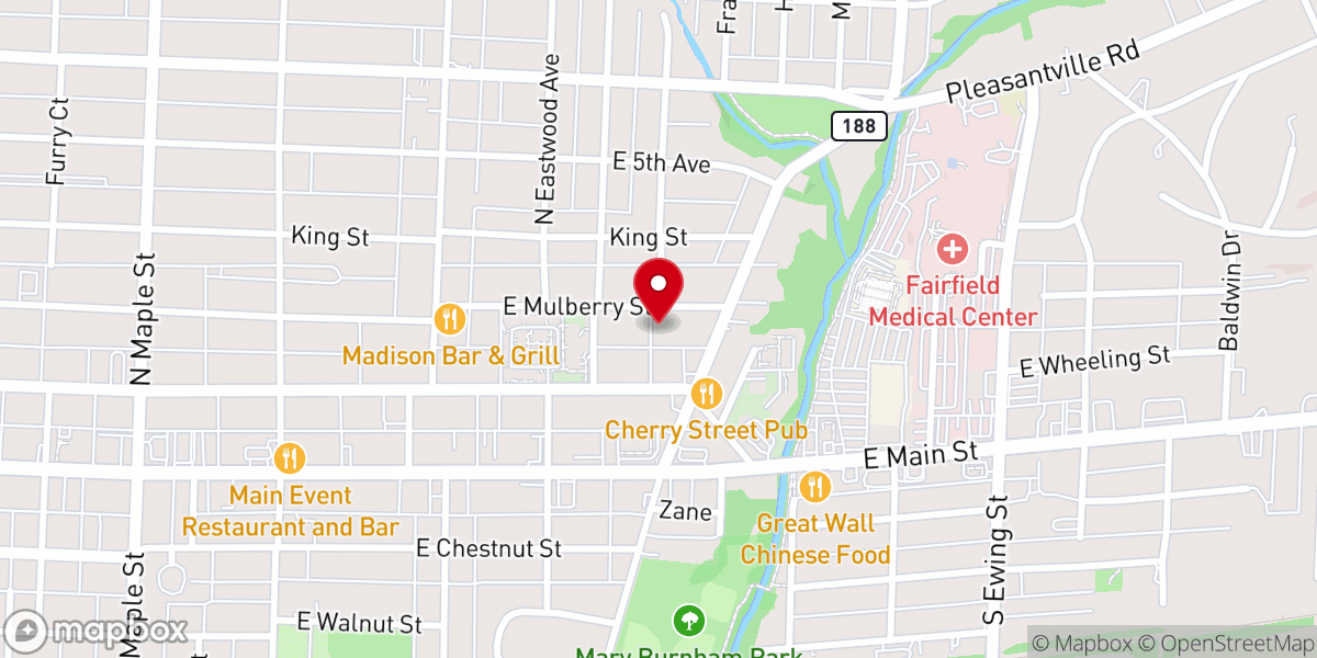 Map showing location of Fairfield Community Church