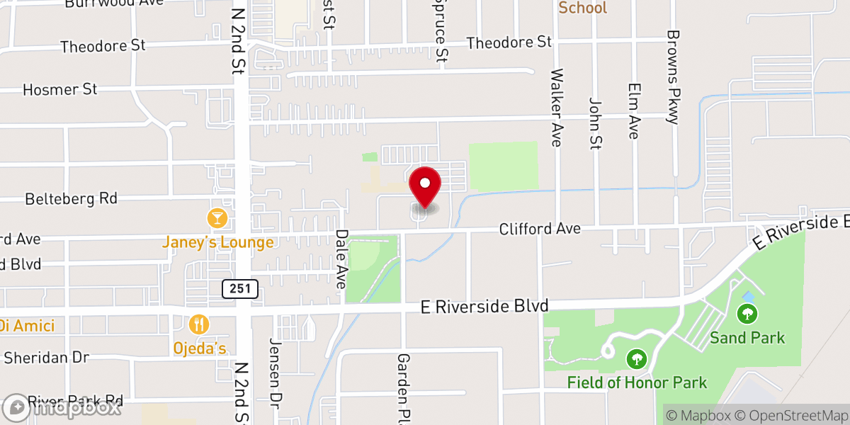 Map showing location of St Bridget Parish Center