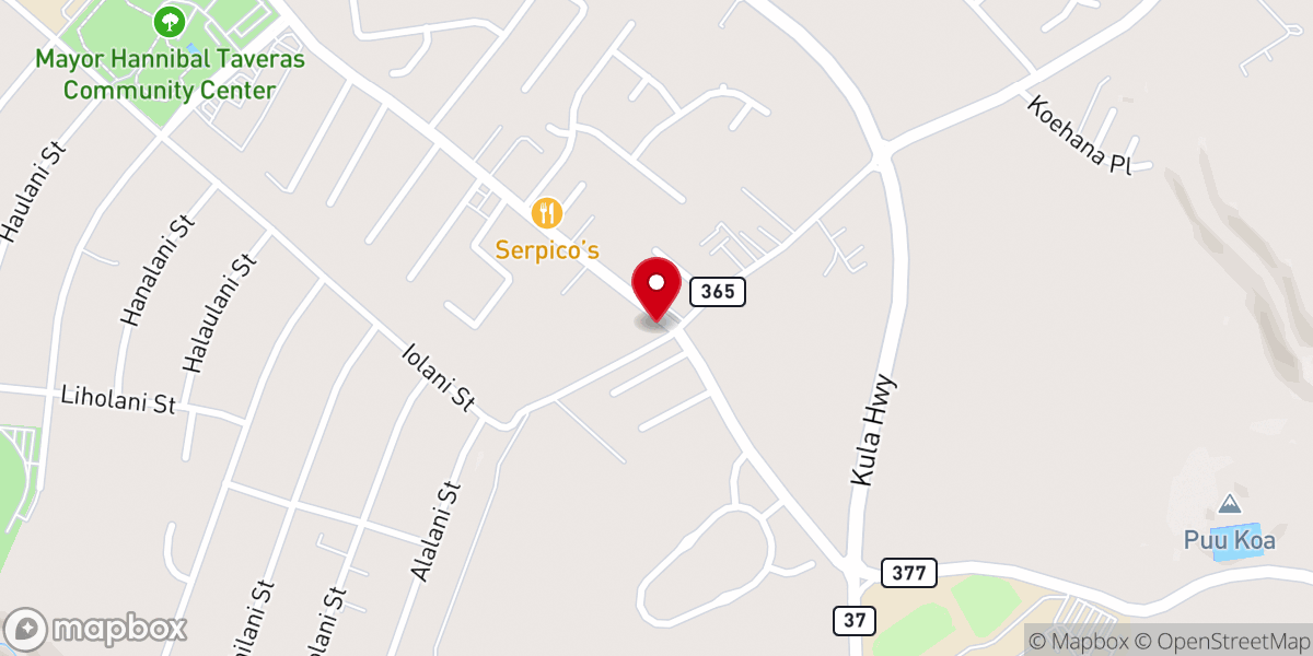 Map showing location of Pukalani Baptist Church