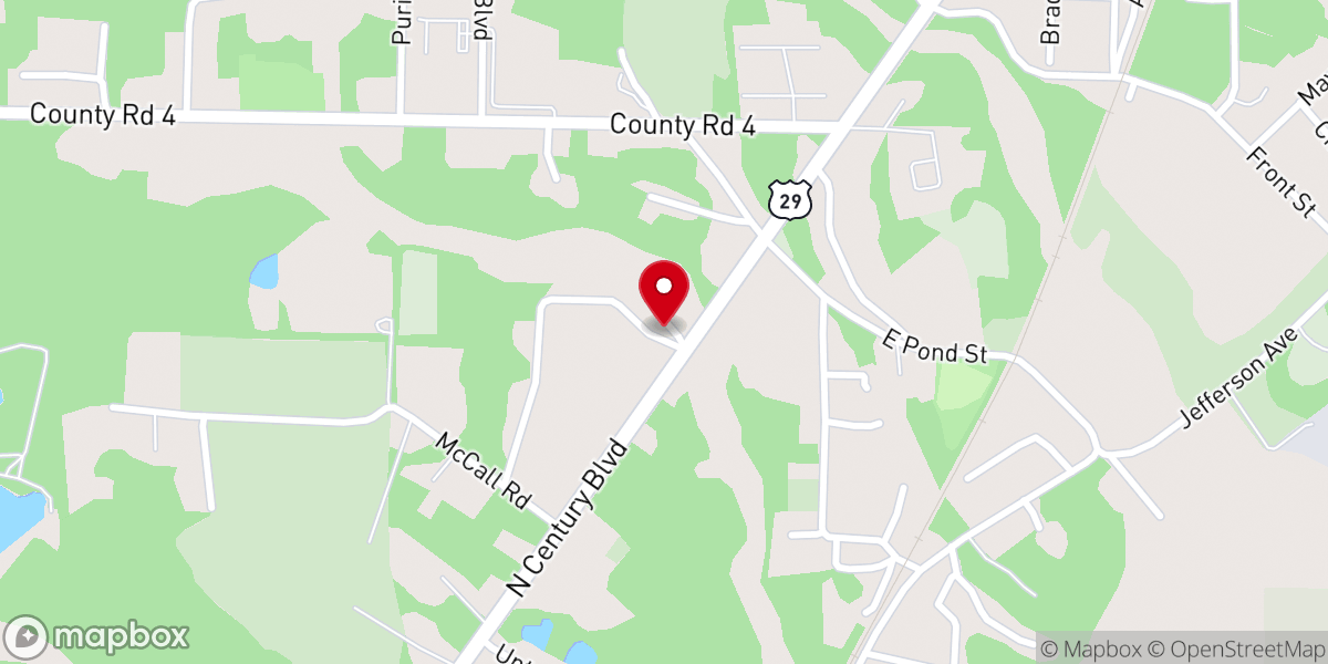 Map showing location of Mount Zion Church - Food Distribution Center