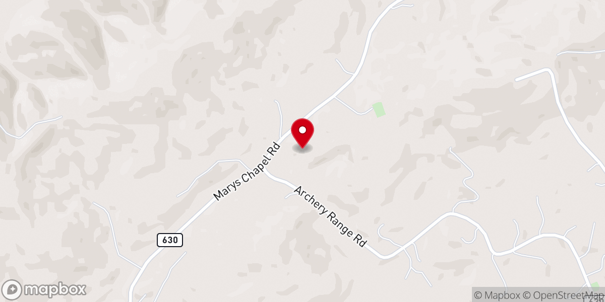 Map showing location of Walkers Mountain Baptist Church