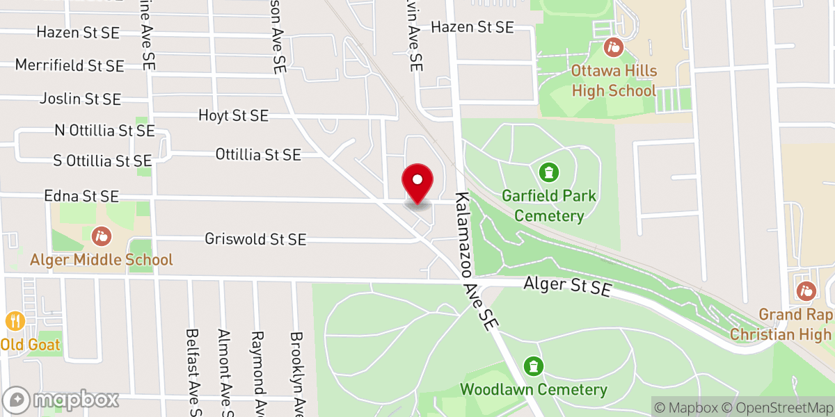 Map showing location of Bethel Pentecostal Church