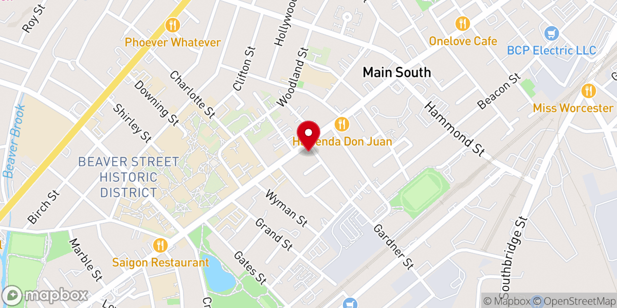 Map showing location of Pilgrim Congregational Church