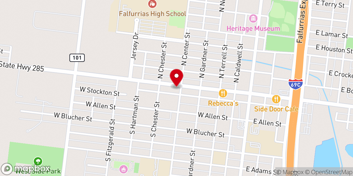 Map showing location of New Life Christian Church