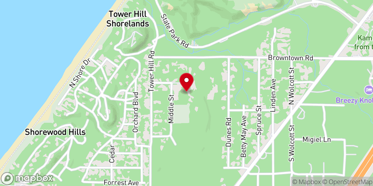 Map showing location of Tower Hill Camp