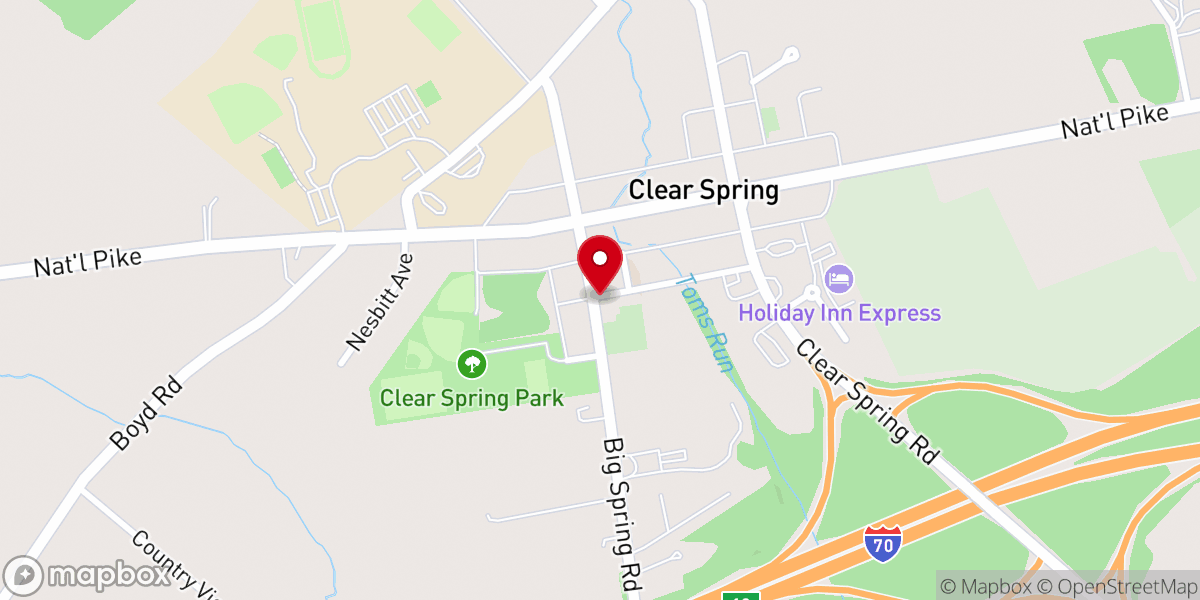 Map showing location of St. Peter's Evangelical Lutheran Church
