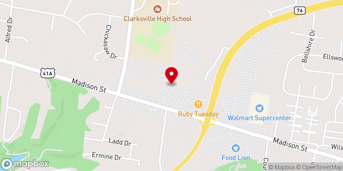 Map showing location of Gateway Christian Chruch