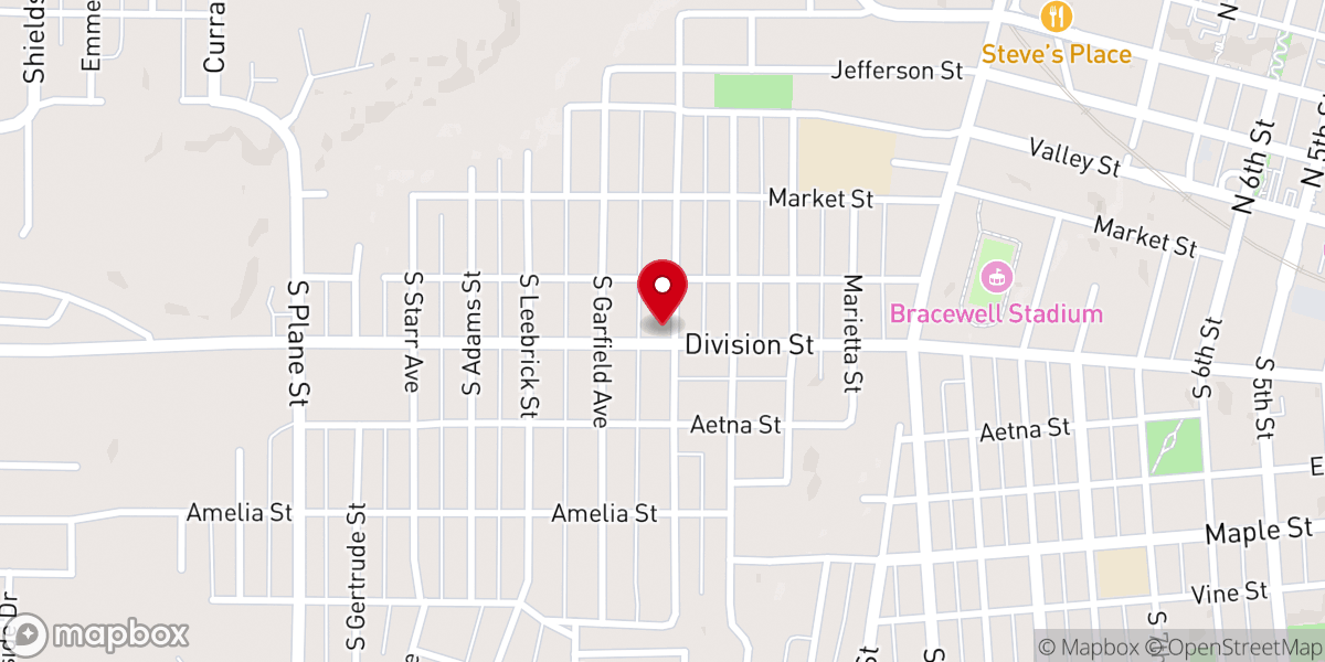 Map showing location of Faith Presbyterian Church