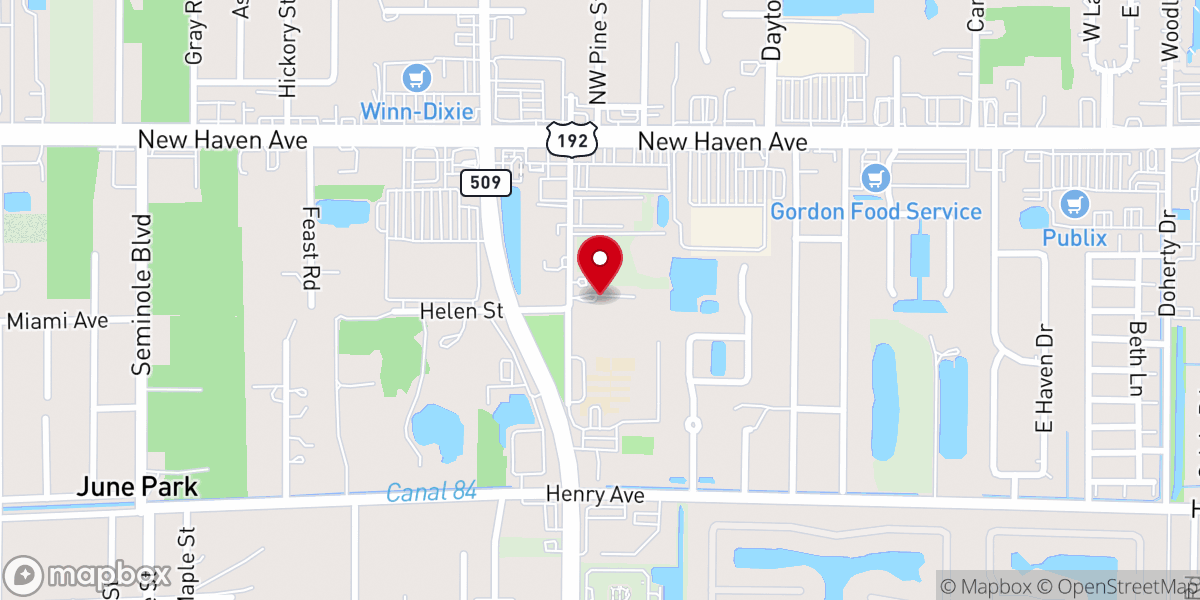 Map showing location of Unitarian Universalist Church of Brevard (West Melbourne, FL)