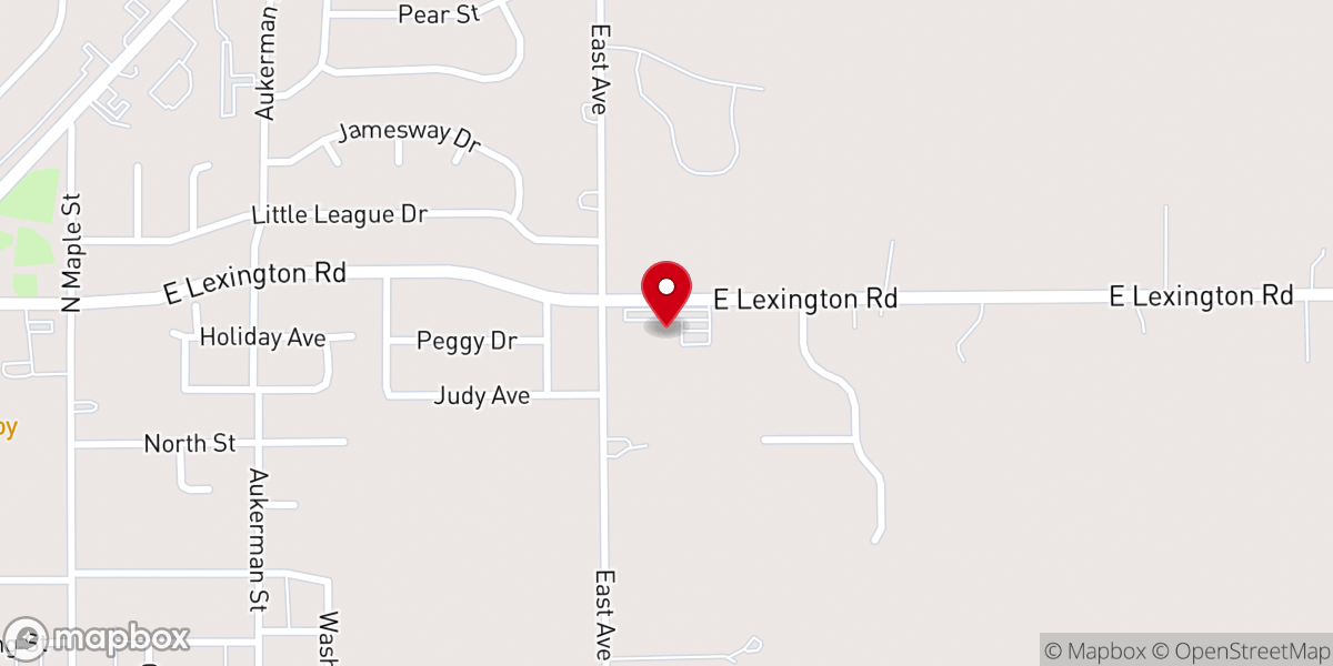 Map showing location of Eaton First Church of God