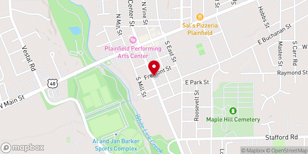 Map showing location of Plainfield Christ Fellowship