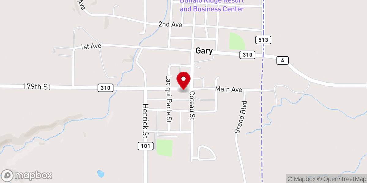 Map showing location of Gary Global Methodist Church
