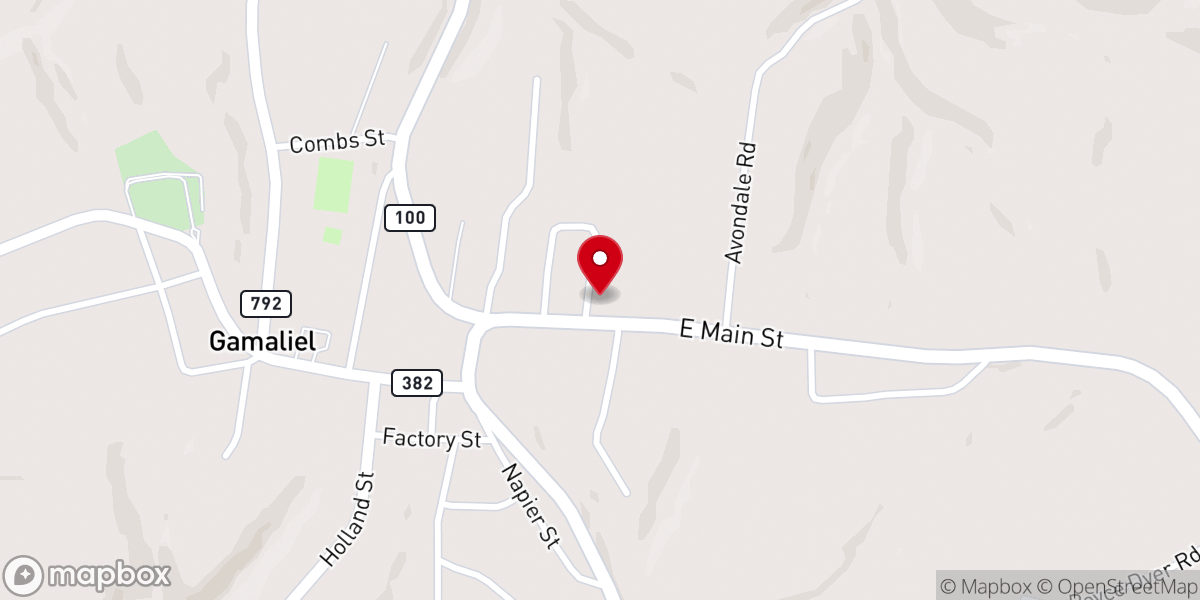 Map showing location of Gamaliel United Methodist Church