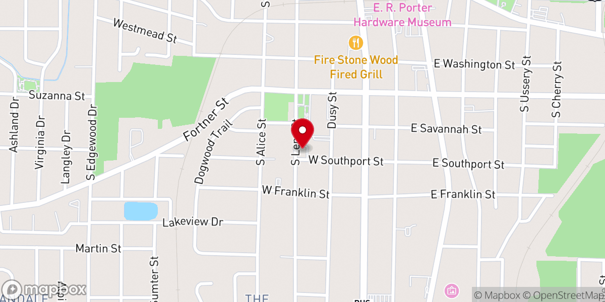Map showing location of St. Joseph Baptist Church