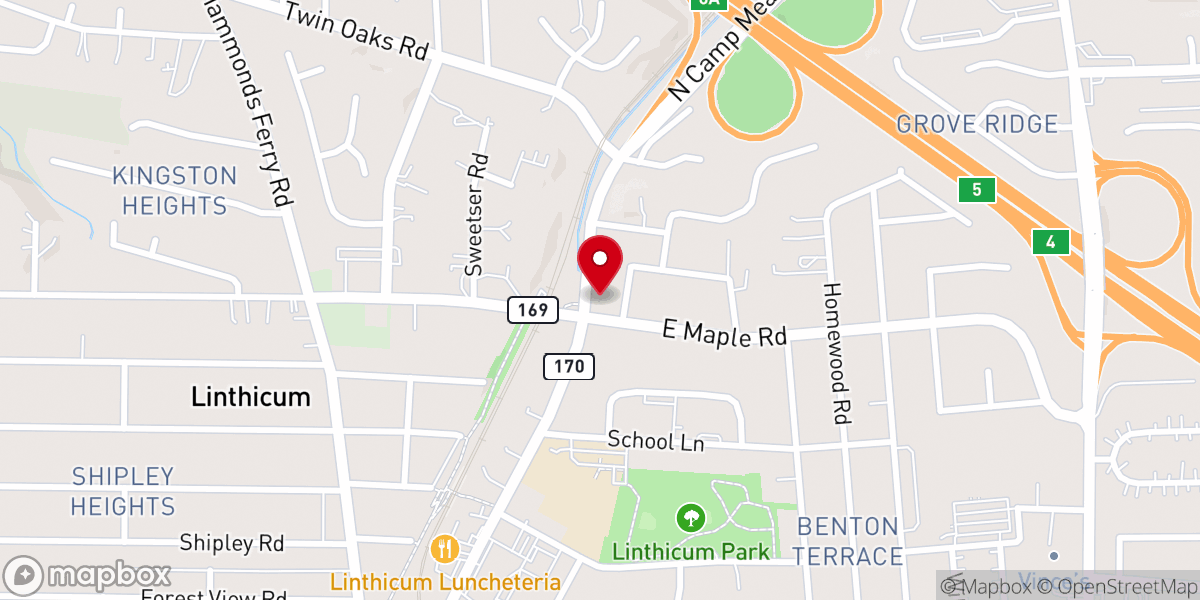 Map showing location of Holy Cross Orthodox Christian Church