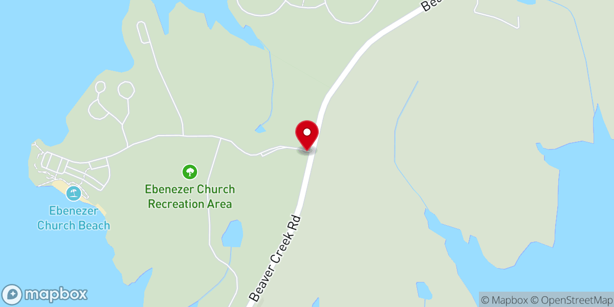 Map showing location of Ebenezer Church Recreation Area