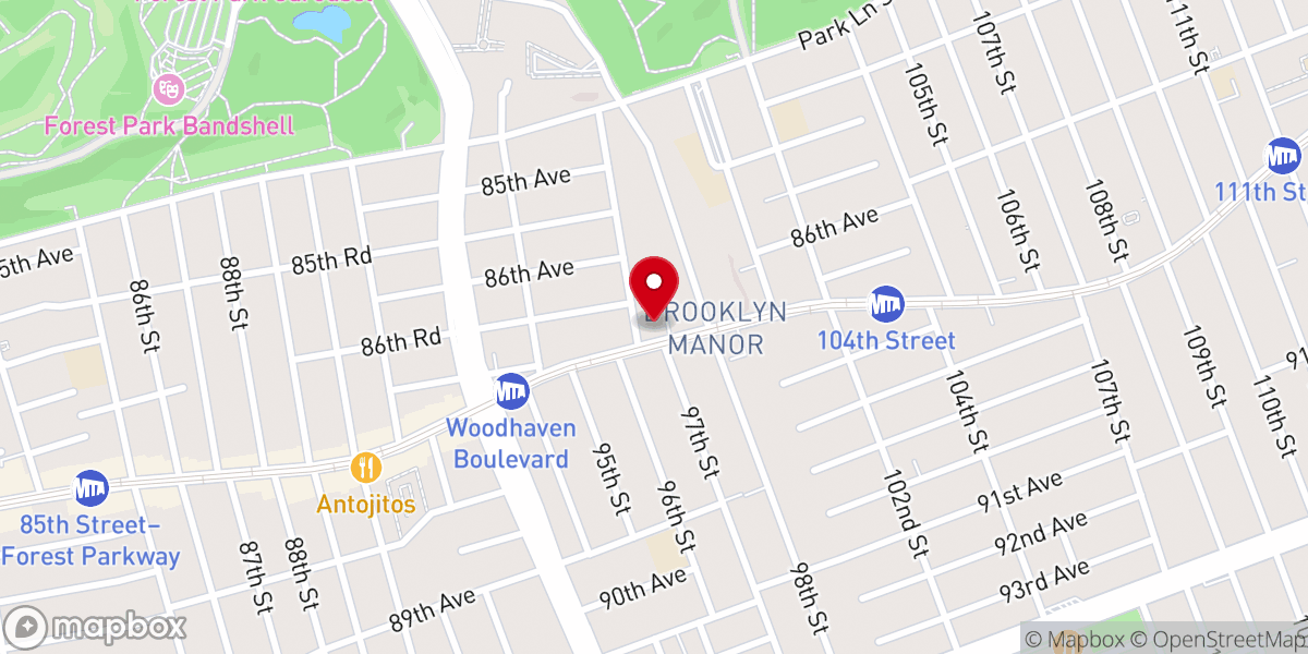 Map showing location of Woodhaven Manor Caterers & Banquets